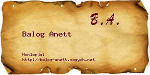 Balog Anett névjegykártya